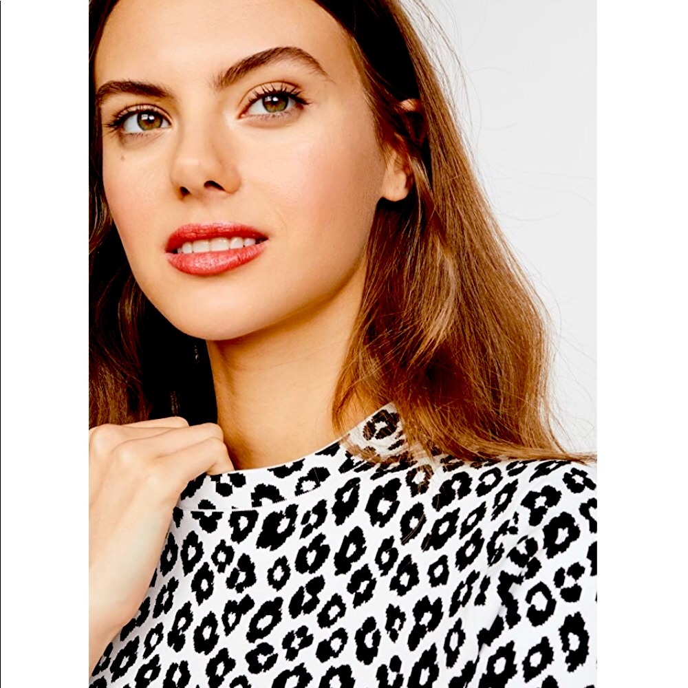 THEORY LEOPARD PRINT JACQUARD DRESS FIT AND FLARE  NEW WITH TAGS SMALL - Picture 4 of 8